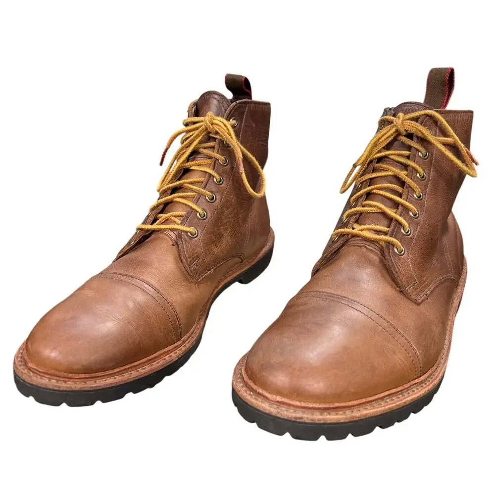 Allen Edmonds Vancouver Brown Leather Waterproof Cap-Toe Lug Boot Size 10 D